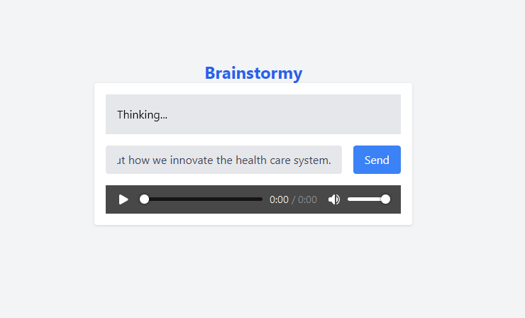 The app shows a loading indicator with the label 'Thinking'