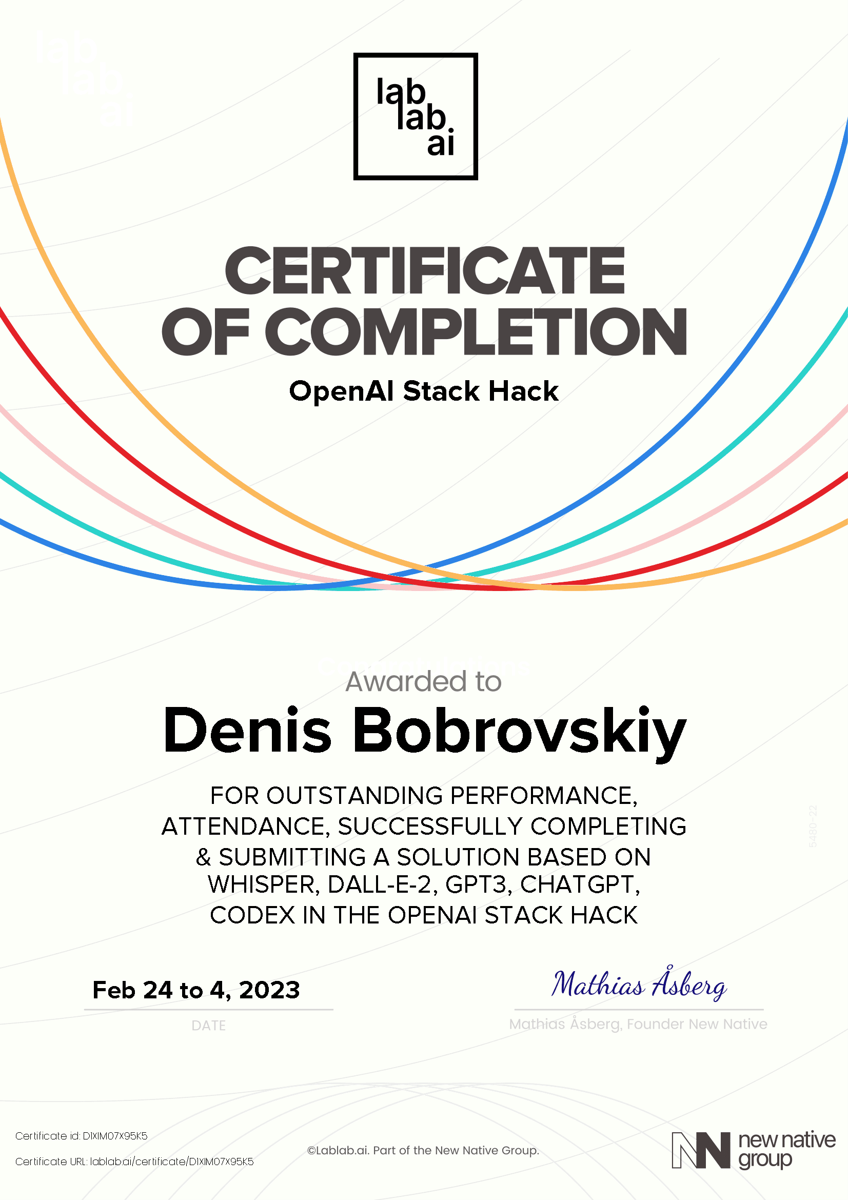 personal certificate